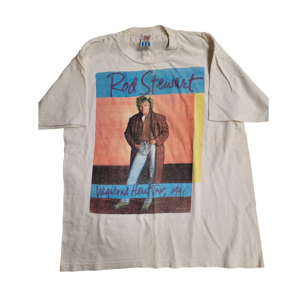Vintage Rod Stewart Vagabond Heart Tour 1991 T-Shirt Graphic Tee
